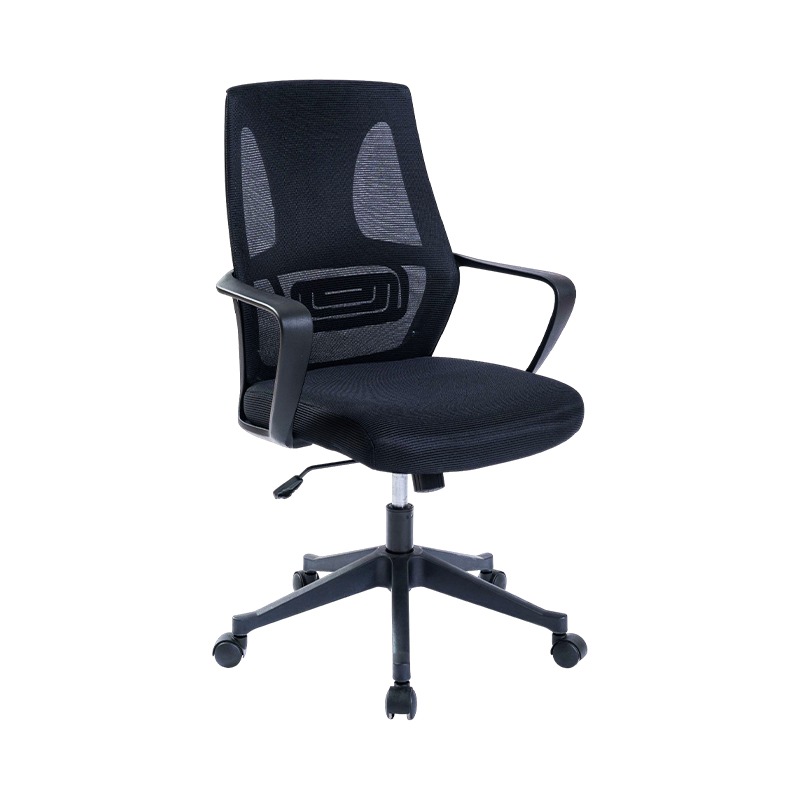 Y-067-B-L Mid back mesh office chair with fixed lumbar support