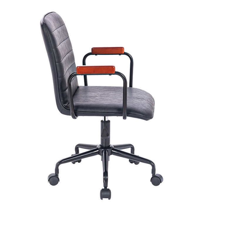 The Chair With Chromed Armrest Is A Stylish And Functional Addition To Contemporary Office